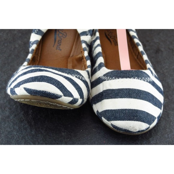 Lucky Brand Women‎ Sz 6 B Blue Ballet Fabric Shoes Erin 2 - Picture 2 of 7